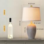 AIEAMPDO 21'' Set of 2 Farmhouse Ceramic Table Lamps for Living Room Bedroom, Ni... - Image 3