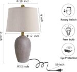 AIEAMPDO 21'' Set of 2 Farmhouse Ceramic Table Lamps for Living Room Bedroom, Ni... - Image 8