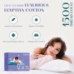 XOOX Linen 100% Egyptian Cotton Sheets Queen Size Bed Set - Luxury 1500 High Thr... - Image 3