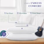 XOOX Linen 100% Egyptian Cotton Sheets Queen Size Bed Set - Luxury 1500 High Thr... - Image 4