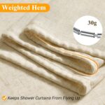 Naturoom Beige Shower Curtain, Linen Textured Fabric Shower Curtains for Bathroo... - Image 6
