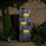 Sunlinua 40.5" H Modern Outdoor Water Fountain with LED Lights – Tall Garden Wat... - Image 6