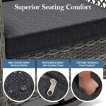 Patio Bistro Sets 3 Pieces with 360° Swivel Chairs Set of 2 - Outdoor Patio Furn... - Image 4