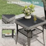Patio Bistro Sets 3 Pieces with 360° Swivel Chairs Set of 2 - Outdoor Patio Furn... - Image 5