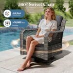 Patio Bistro Sets 3 Pieces with 360° Swivel Chairs Set of 2 - Outdoor Patio Furn... - Image 8