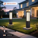 Solar Pathway Lights Outdoor, 31.5" Solar Bollard Light Outdoor, IP65 Waterproof... - Image 6