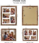 Hongkee 11x14 Picture Frame Set of 2, Rustic Brown Wood Frame with Real Glass Co... - Image 3