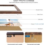 Hongkee 11x14 Picture Frame Set of 2, Rustic Brown Wood Frame with Real Glass Co... - Image 4