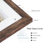 Hongkee 11x14 Picture Frame Set of 2, Rustic Brown Wood Frame with Real Glass Co... - Image 5