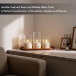 Fanna 3 Flameless LED Candles with Timer Function in Marble Texture, Battery Ope... - Image 3
