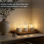 Fanna 3 Flameless LED Candles with Timer Function in Marble Texture, Battery Ope... - Image 4