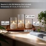 Fanna 3 Flameless LED Candles with Timer Function in Marble Texture, Battery Ope... - Image 5