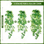 2-Pack Fake Hanging Plants, Faux Hanging Plant Artificial Greenery for Living Ro... - Image 4