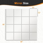 Delma Home Gym Mirrors, 12'' x 12'' Glass Mirror Tiles (16 PCS), Square Large Wa... - Image 5