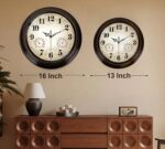 Vintage Wall Clock 16 Inch Quartz Silent Non-Ticking Analog Clock with Thermomet... - Image 4