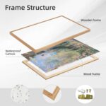 Framed Impressionist Water Garden Canvas Wall Art Monet Style Nature Landscape P... - Image 3
