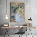 Framed Impressionist Water Garden Canvas Wall Art Monet Style Nature Landscape P... - Image 5