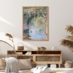 Framed Impressionist Water Garden Canvas Wall Art Monet Style Nature Landscape P... - Image 7