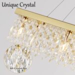 She's home Luxury 40" Crystal Linear Chandelier, Gold Rectangle Pendant Light wi... - Image 6