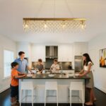 She's home Luxury 40" Crystal Linear Chandelier, Gold Rectangle Pendant Light wi... - Image 10