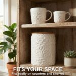 XXL 94 Oz Engraved Ceramic Kitchen Canister - Storage Jars with Airtight Lids Ma... - Image 8