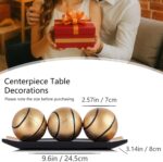 Small Decorative Tray and Orbs Balls Set,Gold Decorative Balls with Centerpiece ... - Image 4