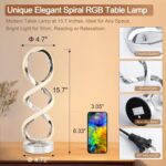Modern Spiral RGB Table Lamp, Touch Dimmable Bedside Lamp, 7 Colors 10 Light Mod... - Image 8