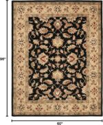 SAFAVIEH Heritage Collection Area Rug - 5' x 8', Black & Beige, Handmade Traditi... - Image 3