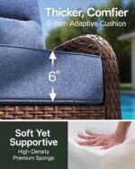3-Piece Wicker Patio Furniture Set with 6" Thick Cushions, Weather-Resistant Hig... - Image 3