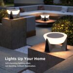 Solar Post Lights, 11" Modern Post Light Dusk to Dawn Outdoor Column Cap Light W... - Image 3