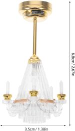 TOYANDONA 1:12 Miniature Dollhouse Chandelier: Dollhouse Ceiling Lamp Battery Op... - Image 5