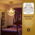 TOYANDONA 1:12 Miniature Dollhouse Chandelier: Dollhouse Ceiling Lamp Battery Op... - Image 8
