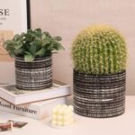 Plant Pots Indoor 2 Pack, 5 & 7 Inch Ceramic Planter Pots with Drainage Hole, Se... - Image 4