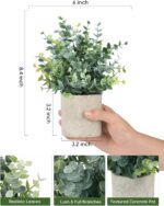 Velener 2 Pcs Small Fake Plants Eucalyptus, Artificial Plants Indoor for Shelf, ... - Image 3