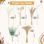 LemonRoad Boho Wooden Wall Vases Set of 2 with Artificial Eucalyptus and Pampas ... - Image 5