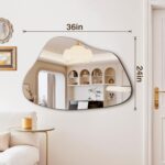 FICTOR Irregular Asymmetrical Wall Mirror, 36" x 24" Modern Decorative Mirror fo... - Image 3