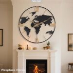 Pytha Sight 30 Inch Large Modern Decorative Metal World Map Wall Clocks Giant Ex... - Image 5