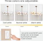 CROSSIO Mid Century Modern Gold Chandelier Rectangle Pendant Fixtures Linear Spu... - Image 3