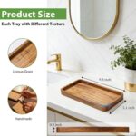 Wooden Bathroom Vanity Tray, 9.9" Small Decorative Wood Trays for Home Kitchen, ... - Image 3