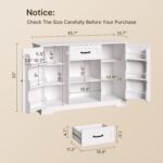 Gizoon 45" Kitchen Sideboard Buffet Cabinet with Storage Coffee Bar Cabinet with... - Image 3