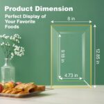 FOCUSLINE 8 PCS Plastic Serving Trays for Party, Clear and Gold Rim Serving Plat... - Image 5