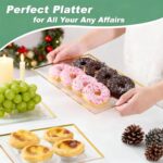 FOCUSLINE 8 PCS Plastic Serving Trays for Party, Clear and Gold Rim Serving Plat... - Image 6