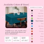 Teal Green Rectangle Tablecloth, 60x84 Inch, 100% Cotton, Fits 6-8 Seats, Durabl... - Image 5