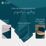 Teal Green Rectangle Tablecloth, 60x84 Inch, 100% Cotton, Fits 6-8 Seats, Durabl... - Image 8