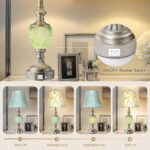 Bedside Table Lamp Set of 2 with Nightlight and USB A+C Ports, 27'' High Vintage... - Image 4