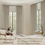 Greyish Beige Pinch Pleated Linen Blackout Curtains 96 Inch Length 2 Panels for ... - Image 3