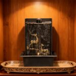 Water Wall Waterfall Fountain, Gold Deer Relief Wall Fountain for Home Office, I... - Image 5