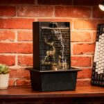 Water Wall Waterfall Fountain, Gold Deer Relief Wall Fountain for Home Office, I... - Image 7
