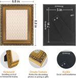 5x7 Picture Frame Gold Bulk - Pack of 6 Vintage Picture Frames And Tabletop Disp... - Image 3