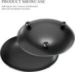 Black Candle Holders for Pillar Candles, Set of 2 Premium Metal Candle Plates Ca... - Image 4